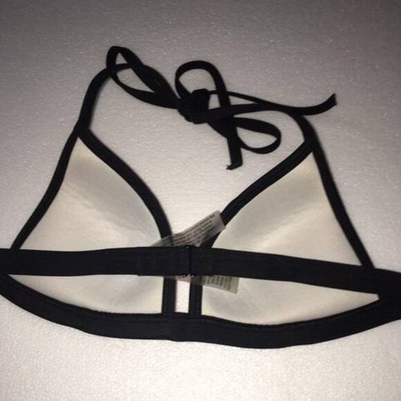 VICTORIAS SECRET PINK Hot Pink and Black Padded Triangle Bikini Top Large - Picture 9 of 12